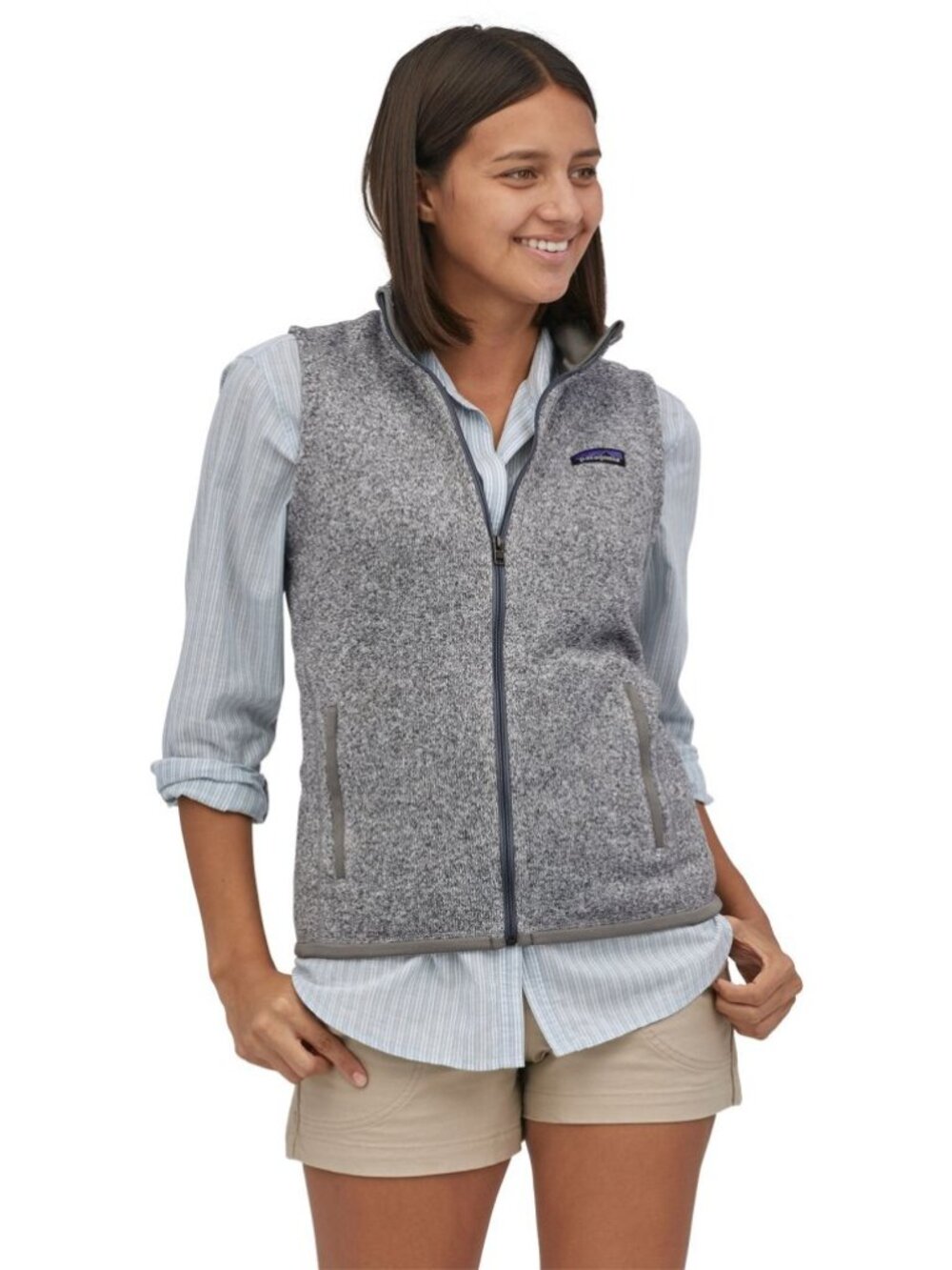 Patagonia Women's Heather Grey Birch White Better Sweater Fleece Vest Size XS